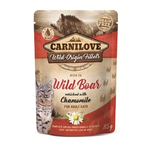 CARNILOVE, Wildschweinfilet mit Kamille, Beutel getreidefreies Nassfutter für Katzen, (in Sauce), 85g