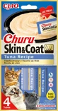 INABA Churu Churu Skin&amp;Coat, Atún, bolsita sin cereales premios funcionales para gatos, piel &amp; pelo, (topping), 56g