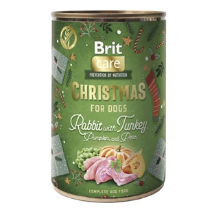 BRIT Christmas, XS-XL, Rabbit and Turkey, canned grain-free moist dog food, (pate), 400g