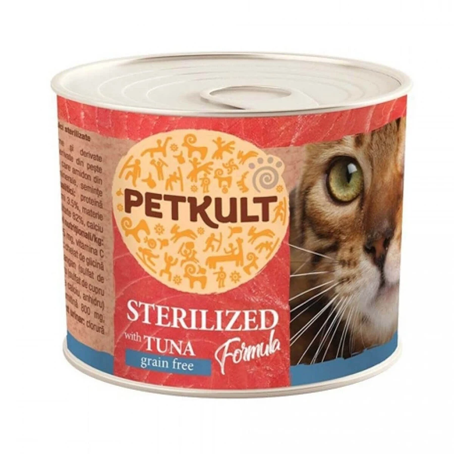 PETKULT PETKULT Gesteriliseerd, Tonijn, graanvrij natvoer in blik, 185g