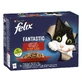 PURINA Felix Fantastic, 4 smaken (Kip, Vita, Konijn, Lam), gemengde verpakking, zakjes natvoer voor katten, (in aspic), 85g x 12