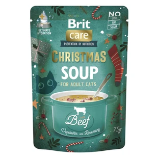 BRIT Christmas Soup, Beef, sachet wet cereal-free cat food, (topping), 75g