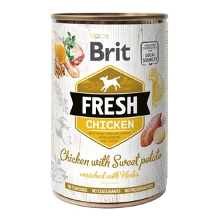 BRIT Fresh, Huhn mit Süßkartoffel, getreidearmes Nassfutter in Dosen, (in Aspik), 400g