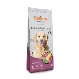 CALIBRA Premium Line Senior & Light, XS-XL, boeuf, croquettes pour chiens âgés, obésité, 3kg