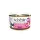 SCHESIR Complementary In Broth, Thunfisch und Schinken, Katzennassfutter in Dosen, (in Suppe), 70g