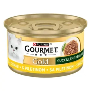 GOURMET Gold Succulent Delights, Pollo, comida húmeda en lata para gatos, (en salsa), 85g