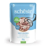 SCHESIR Complete Nutrition, Tonijn en Zeebaars, zakje nat kattenvoer, (in aspic), 85g