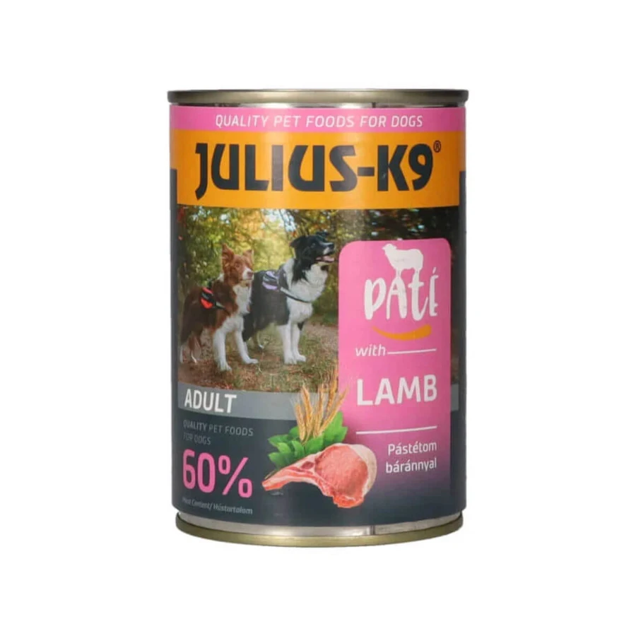 JULIUS-K9, XS-XL, Cordero, comida húmeda en lata, (paté), 400g