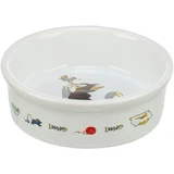 TRIXIE Cat & Mouse, cat bowl, round, ceramic, white, 0.2l, ⌀12cm