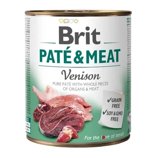 BRIT Pate & Meat, Comida húmeda en lata sin cereales para perros, (paté con trozos de carne), 800g