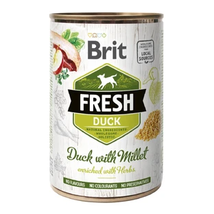 BRIT Fresh, Eend met Mei, blik graanvrij natvoer voor honden, (in aspic), 400g