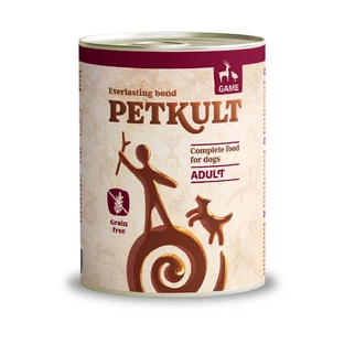 PETKULT Grain Free Adult, Hunted, getreidefreies Nassfutter in Dosen für Hunde, 800g