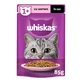 WHISKAS, Salmón, sobre comida húmeda para gatos, (en salsa), 85g