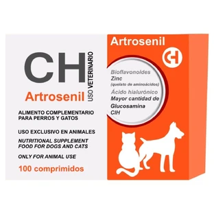 CHEMICAL IBERICA Artrosenil, XS-XL, Gelenksystemergänzung für Hunde und Katzen, Box, 100 Tabletten