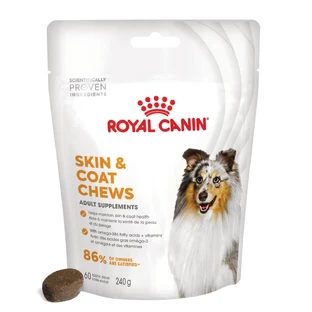 ROYAL CANIN Skin & Coat chews Adult Supplements, functional rewards pouch for dogs, skin & coat, 240g
