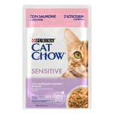 PURINA Cat Chow Sensitive, Zalm en Pompoen, zakje nat kattenvoer, spijsverteringsstelsel, (in saus), 85g