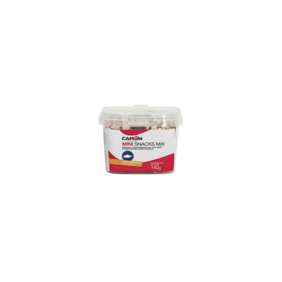 CAMON Mini Snacks Mix, XS-S, Salmón, caja de recompensa perros, 140g
