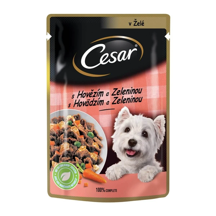 CESAR Carne y Verduras, sobre de comida húmeda para perros, (en aspic), 100g