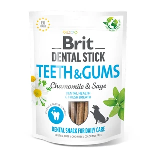 BRIT Dental Stick Dientes y Encías Manzanilla y Salvia, XS-XL, bolsa de recompensas funcionales para perros, sensibilidades dentales, 120g