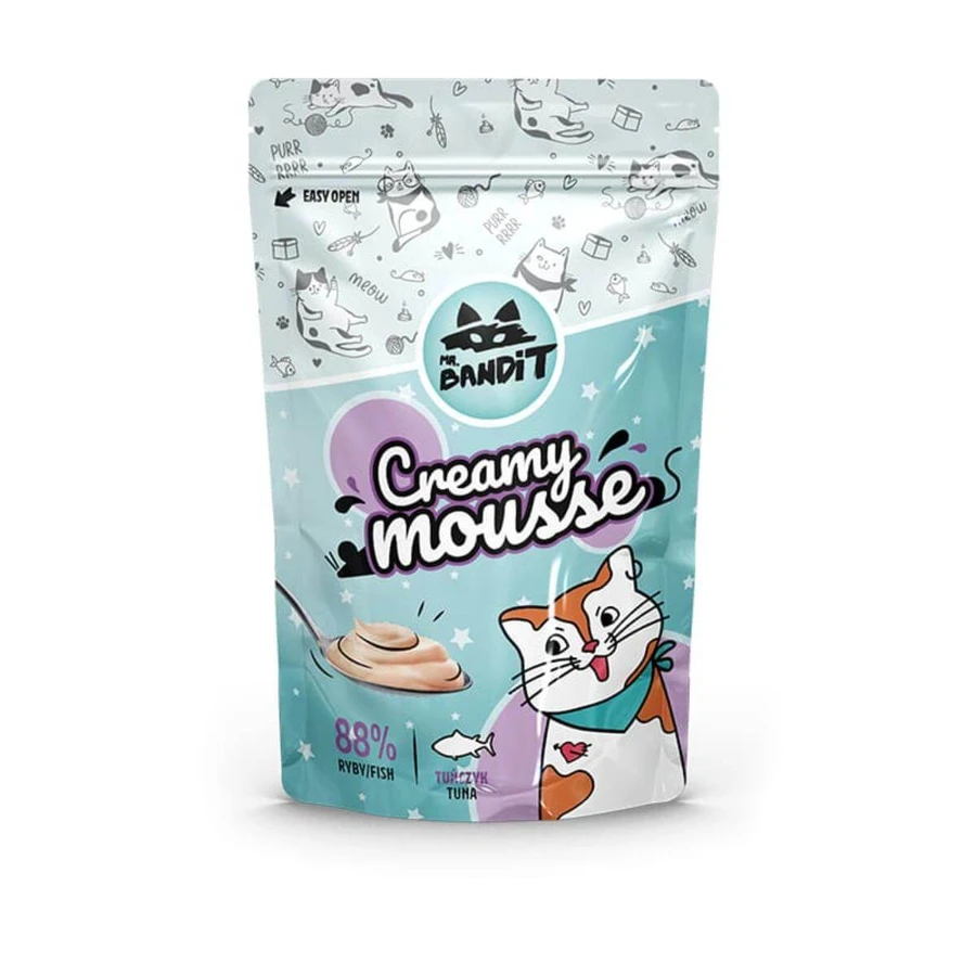 MR BANDIT Mousse crémeuse, thon, sachet, récompense pour chat, (garniture), 60g