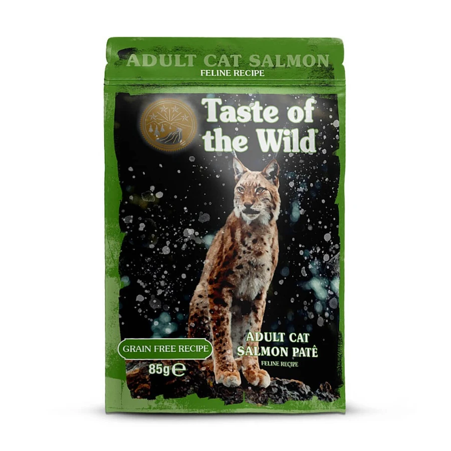 TASTE OF THE WILD, Salmón, comida húmeda para gatos sin cereales, (paté), 85g