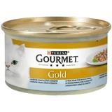 PURINA Gourmet Gold Double Pleasure, Ocean Fish with Spinach, canned wet cat food, (in sauce), 85g