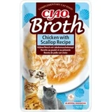 INABA Ciao bouillon, kip en sint-jakobsschelpen, zakje graanvrij natvoer voor katten, (in soep), 40g