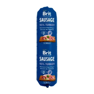 BRIT Premium, Truthahn, Wurst, getreidearmes Nassfutter für Hunde, 800g
