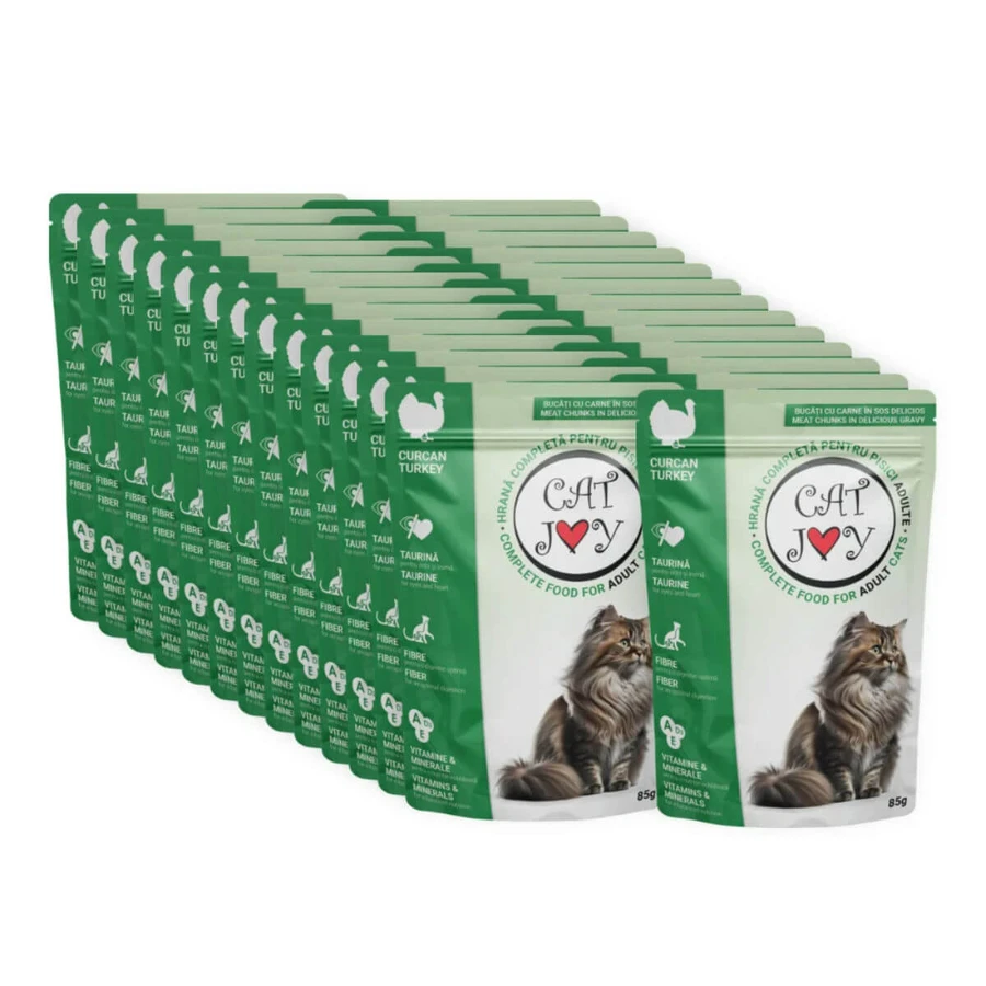 CAT JOY, Turkey, sachet wet cat food, (in sauce), bax, 85g x 24pcs