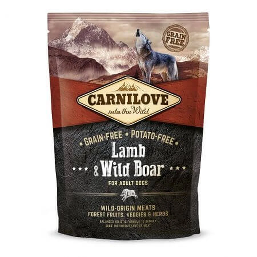 CARNILOVE Adult S-XL, Lam en Zwijn, graanvrij droogvoer voor honden, 1,5kg