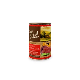 SAM'S FIELD True Meat, XS-XL, Rundvlees en pompoen, graanvrij hondenvoer in blik, (in aspic), 400g