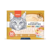WANPY Creamy Treat Assorted, Chicken and Tuna, sac de récompense pour chat, (purée), 350g