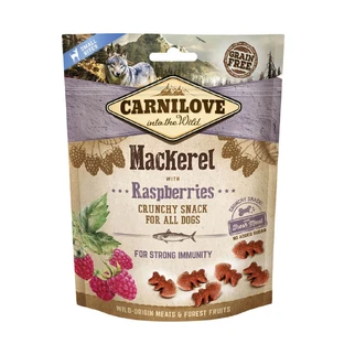 CARNILOVE Crunchy Snack, Mackerel with Raspberry, functional grain-free rewards dogs, immunity, 200g