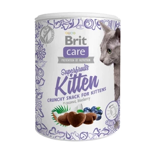 BRIT Care Snack Superfruits Kitten, Poulet, récompenses sans céréales pour chats juniors, 100g