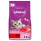 WHISKAS Adult, Ternera, comida seca para gatos, 1,4kg