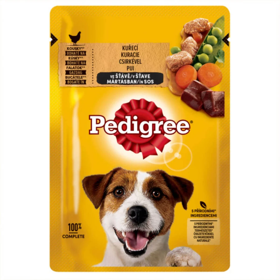 PEDIGREE, XS-XL, Chicken and Vegetables, sachet wet dog food, (in sauce), 100g