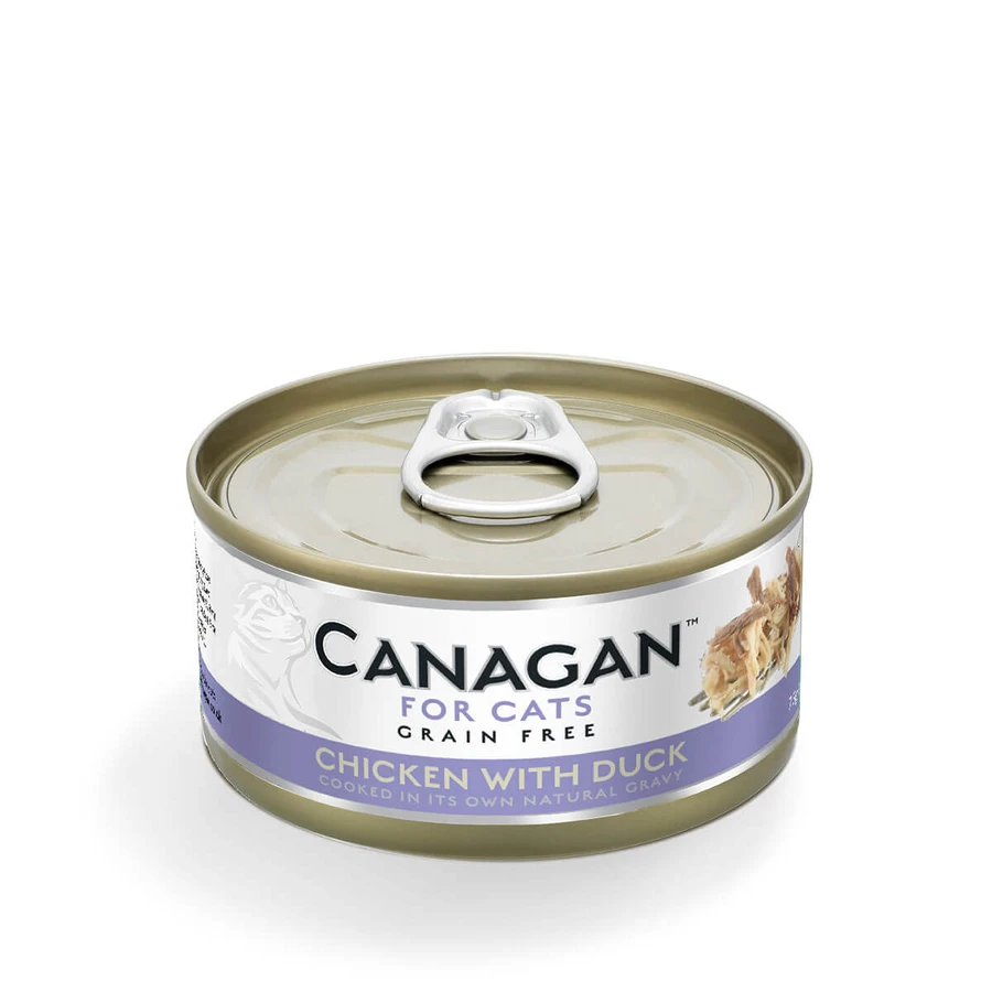 CANAGAN, Chicken and Duck, canned grain-free wet food for junior & adult cats, (in its own juice), 75g