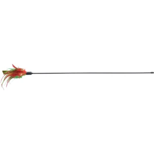 TRIXIE Plumes de Noël, jouet en plumes pour chat, canne à pêche pour chat, activités physiques, plastique, vert et rouge, 50cm