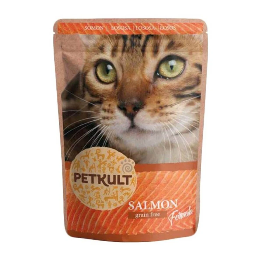 PETKULT Salmon, sachet grain-free wet cat food, 100g