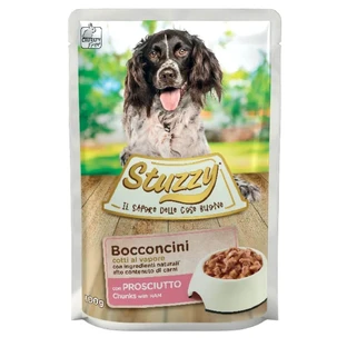 STUZZY Brokken, XS-XL, Bacon, zakje vochtig hondenvoer, (in eigen sap), 100g