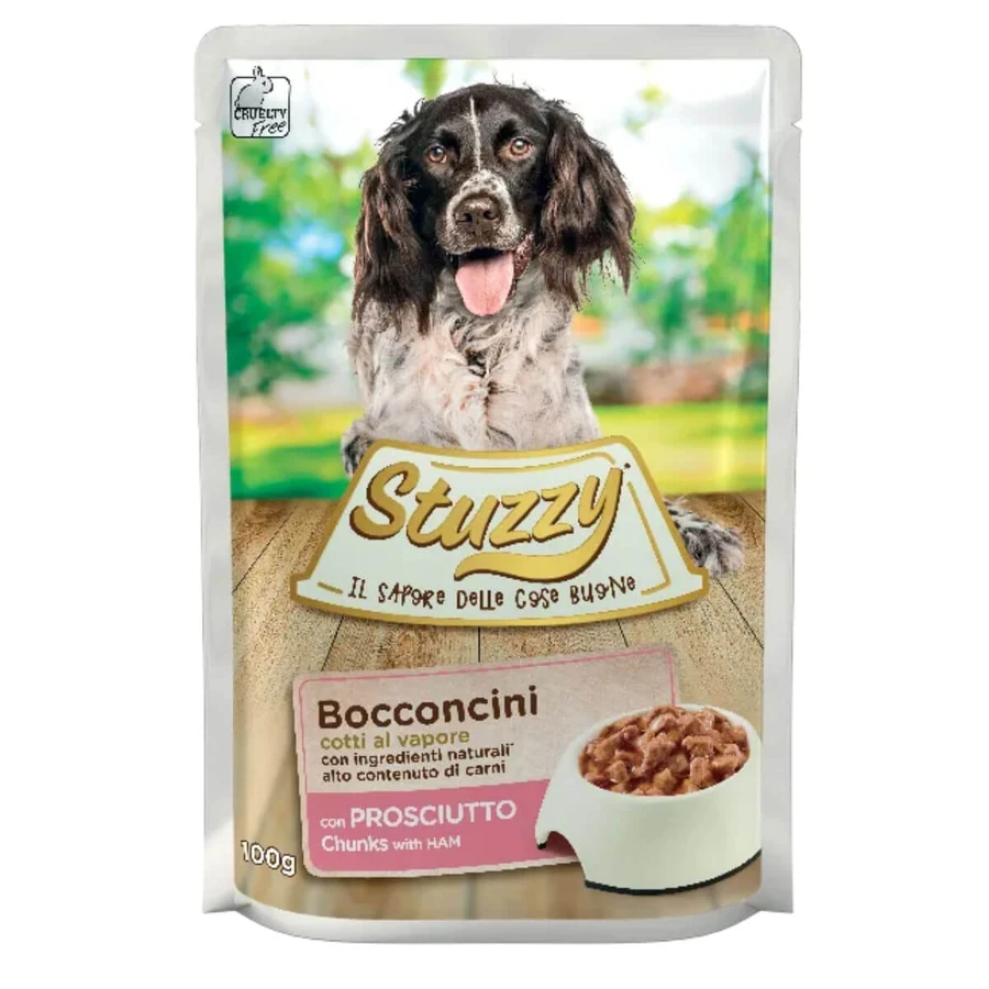 STUZZY Chunks, XS-XL, Bacon, sachet moist dog food, (in own juice), 100g