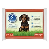 4DOG Mixt, XS-XL, Huhn und Rind, Beutel Nassfutter für Hunde, (in Sauce), Multipack, 100g x 4pack