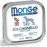 MONGE Monoprotein, XS-XL, Lam, tray, enkelvoudig eiwit graanvrij natvoer voor honden, (paté), 150g
