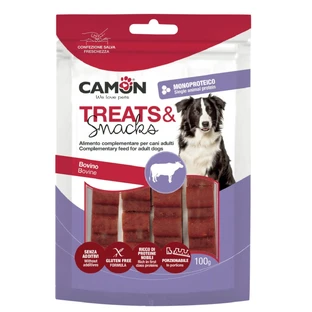 CAMON Rundvleesreep snack, XS-XL, Rundvlees, enkele proteïne beloningszakje voor honden, 100g