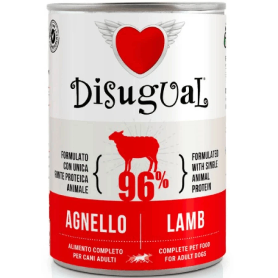 DISUGUAL Monoprotein, XS-XL, Lamb, canned single protein grain-free moist food for dogs, (pate), 400g