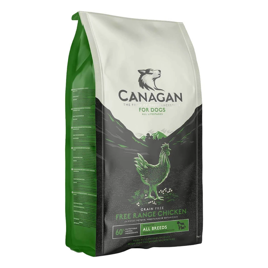 CANAGAN Free Range Chicken, XS-XL, Kip, graanvrij droogvoer voor junior & volwassen honden, 2kg
