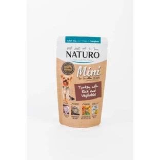 NATURO Mini, XS-S, Kalkoen en Rijst, zakje vochtig hondenvoer, (in eigen sap), 150g