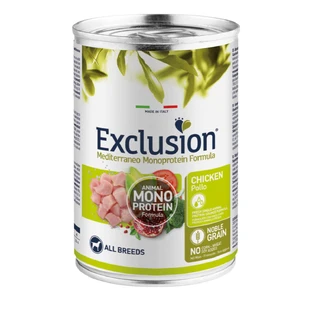 EXCLUSION Mediterraneo Mediterraneo Fórmula Monoproteica, XS-XL, Pollo, comida húmeda en lata monoproteica para perros, (paté), 400g