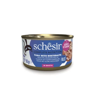 SCHESIR Complete Nutrition, Thunfisch und Sardellen, Katzennassfutter in Dosen, (in Suppe), 85g