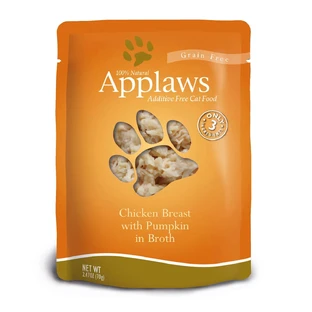 APPLAWS, Pechuga de pollo y calabacín, sobre comida húmeda para gatos, (en sopa), 70g